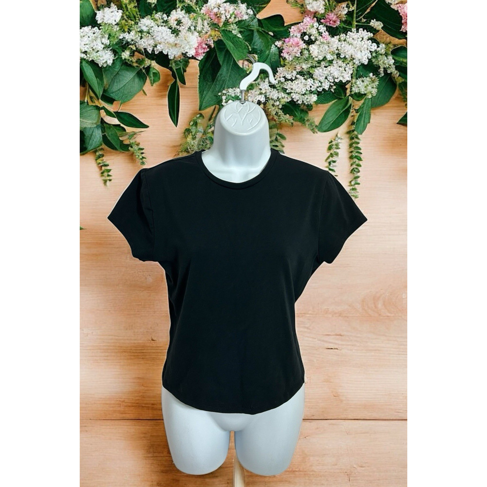 better / together Black Tee Women's Sz Large Short Sleeve Shirt Cotton Blend Top